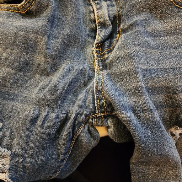 JJ Yak Womens Skinny Jeans Size 7 Juniors Blue Distressed Mid Rise Stretch - Picture 5 of 10